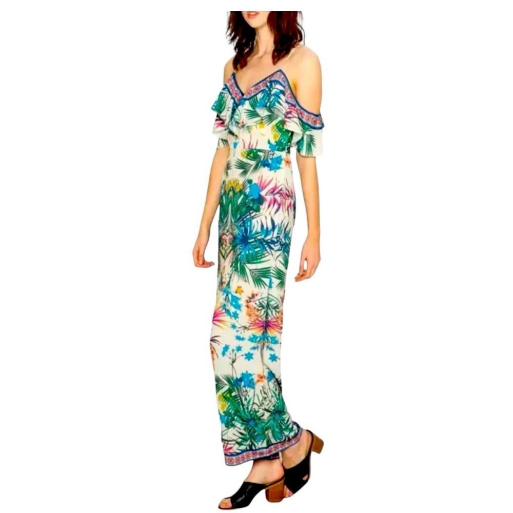 Flying Tomato Colorful tropical Floral jumpsuit sz large